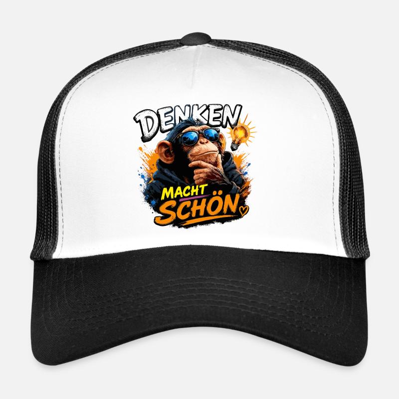 Denken macht schön. - Trucker Cap - Weiß/Schwarz
