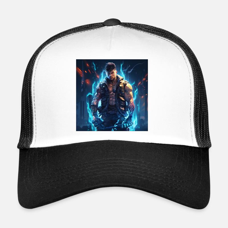 Nebula Ranger Neon Krieger - Trucker Cap - Weiß/Schwarz