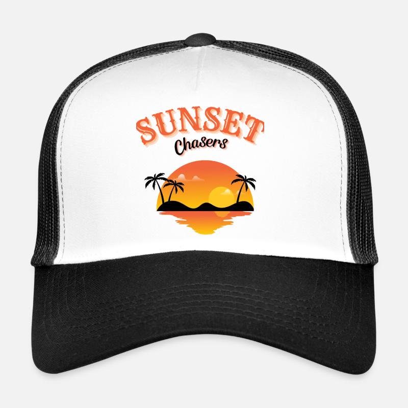Sunset Chasers Tropical Evening Vibes - Casquette trucker - blanc/noir