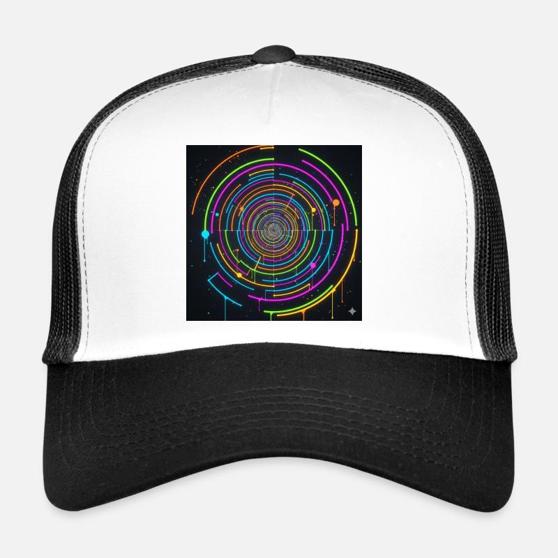 Jeu de couleurs en spirale de cercle néon Casquette trucker 