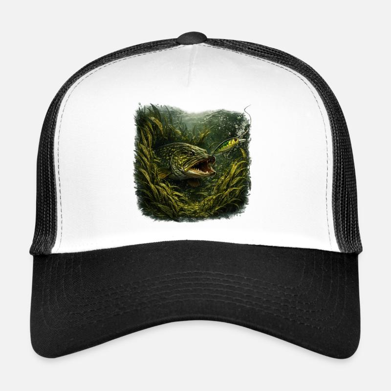 Conception de la pêche aux prédateurs en embuscade de brochets Casquette trucker 