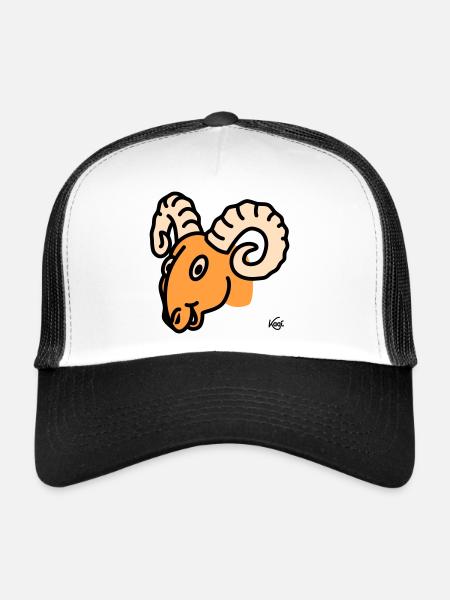 Aries large - Trucker Cap - white/black