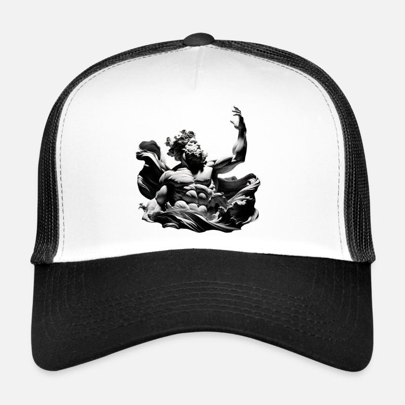 Schwarzweiß Titan mit Meereskraft - Trucker Cap - Weiß/Schwarz