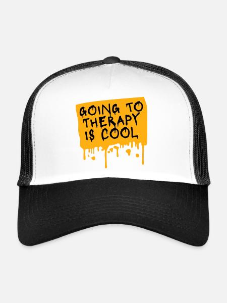Going To Therapy Is Cool Funny Mentally Healthy - Trucker Cap - white/black - Front