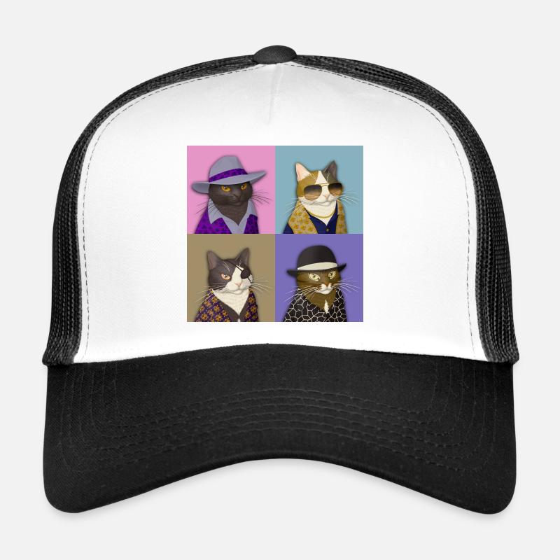 Badass Cat Quartet Trucker Cap