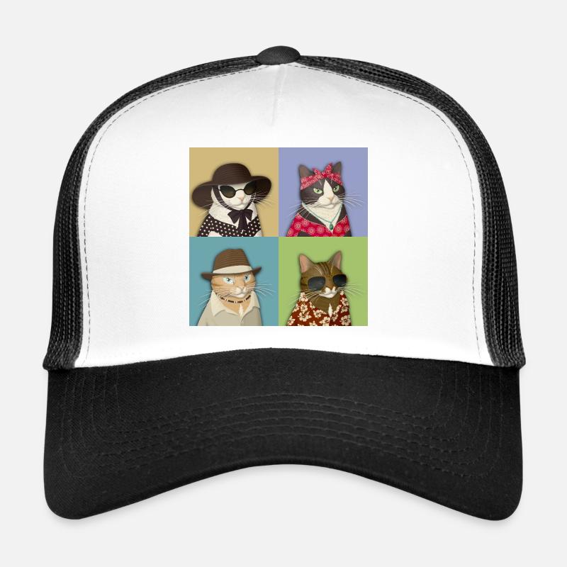 Pop Art de chat d’été Casquette trucker 
