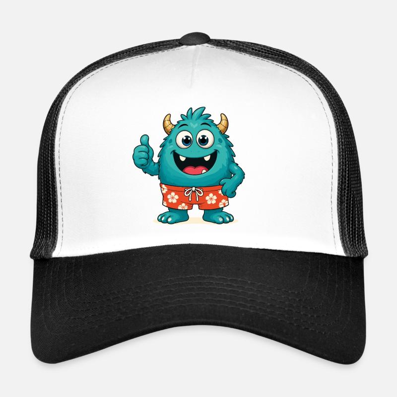 Monster with swimming trunks Trucker Cap