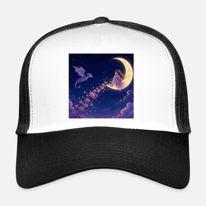 Fleur de Dragon au Clair de Lune Casquette trucker 