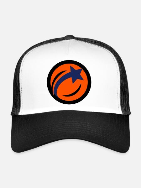 Logo du club de tennis de table star balle de table - Casquette trucker  - blanc/noir - Devant