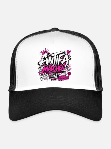 Antifa Mädchen - Trucker Cap - Weiß/Schwarz