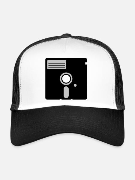 retro floppy disk - Trucker Cap - white/black - Front