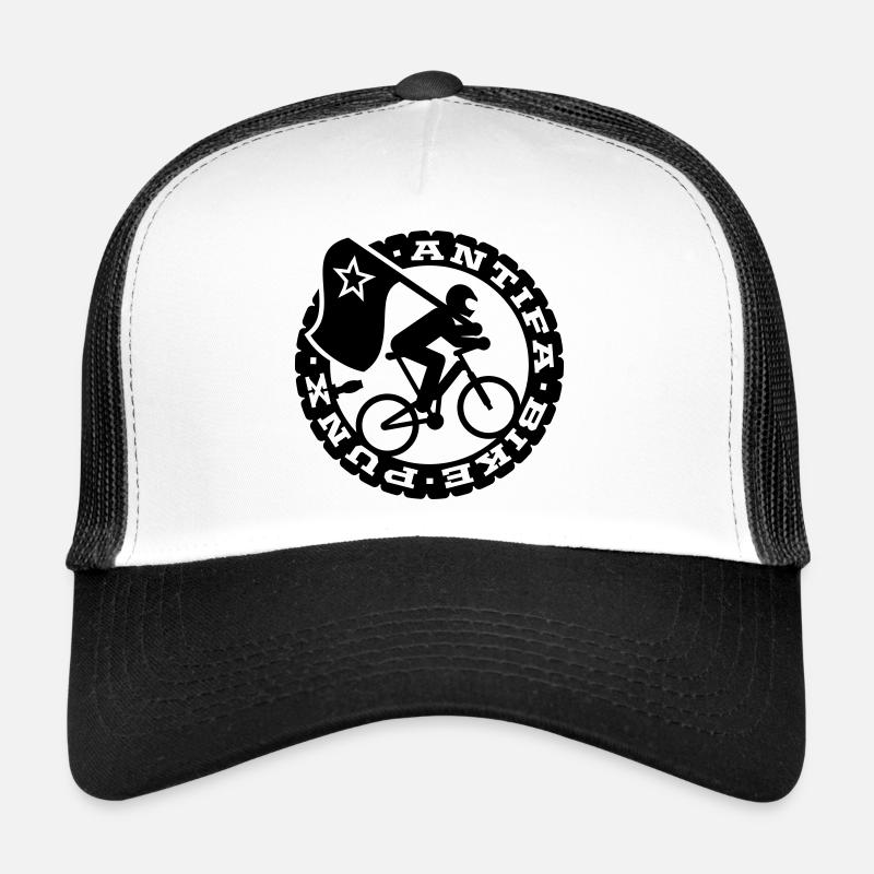 Antifa vélo Punks - Casquette trucker  - blanc/noir