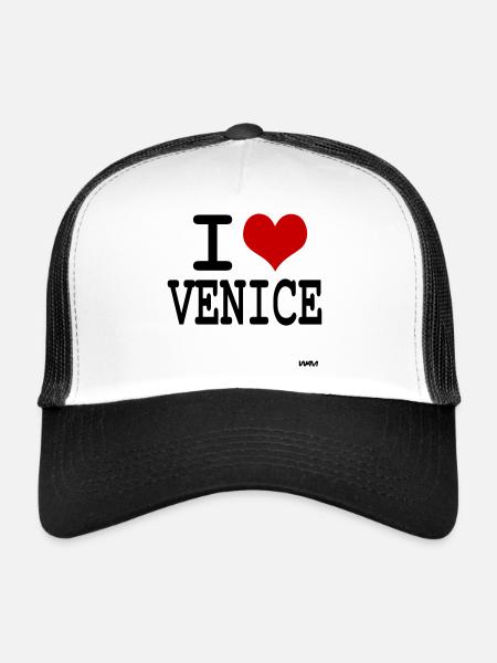 i love Venice - couleurs personnalisables - Casquette trucker  - blanc/noir - Devant