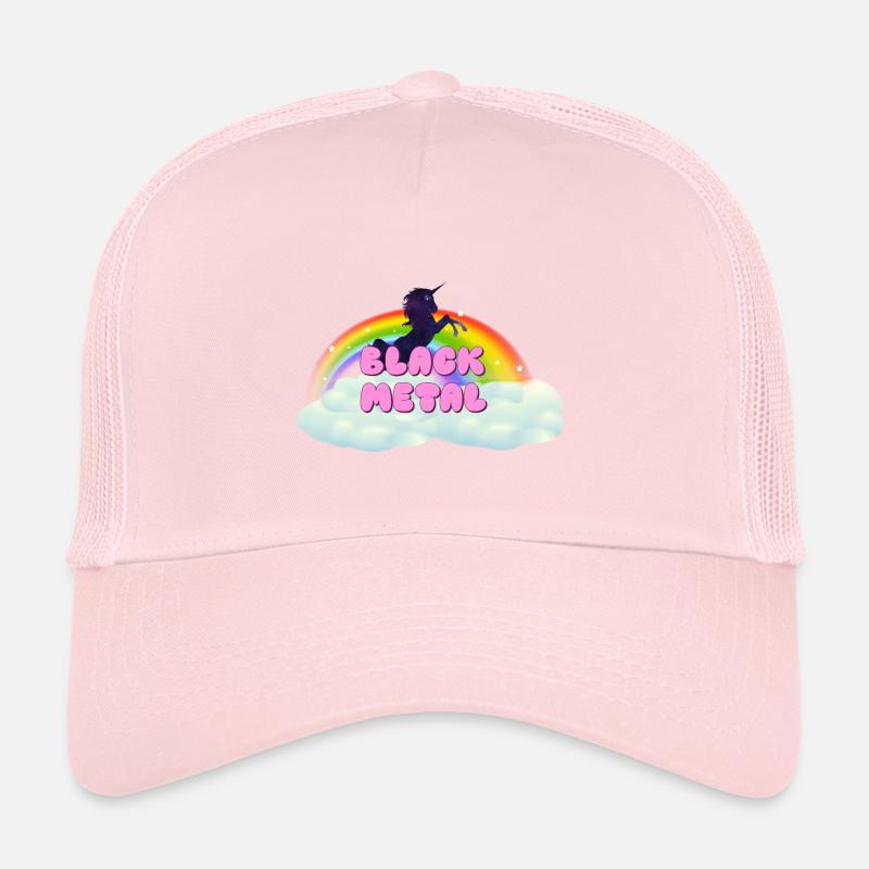 Black Metal Regenbogen Einhorn Trucker Cap