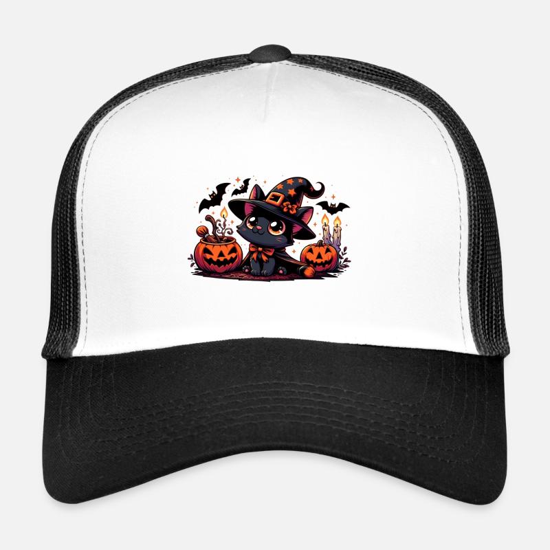 Halloween Schwarzes Kätzchen v2 Trucker Cap