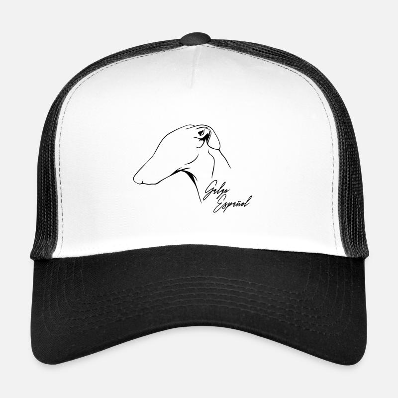 GALGO ESPANOL Windhunde Profil Hund Wilsigns - Trucker Cap - Weiß/Schwarz