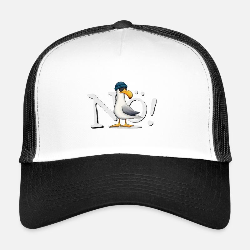 Nö Kein Bock Nordsee Ostsee schlechte Laune Möwe - Trucker Cap - Weiß/Schwarz