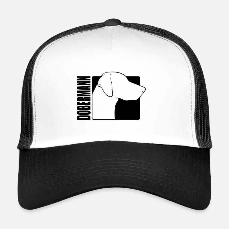 Dobermann Profil IGP Hunde Hund Wilsigns - Trucker Cap - Weiß/Schwarz