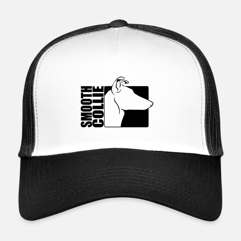 Smooth Collie Profil Hunde Hund Wilsigns - Trucker Cap - Weiß/Schwarz