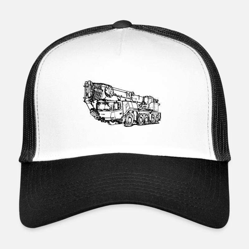 Mobilkran crane Kran 5 Achser - Trucker Cap - Weiß/Schwarz