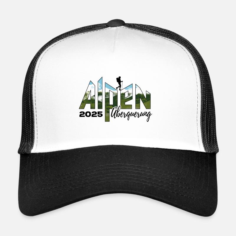 Alpenüberquerung Alpen Überquerung 2025 Wandern - Trucker Cap - Weiß/Schwarz