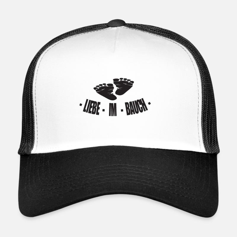 Liebe im Bauch Schwanger Geburt - Trucker Cap - Weiß/Schwarz