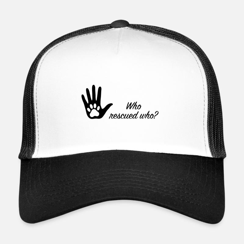 Who rescued who? – Tischutzhund - Trucker Cap - Weiß/Schwarz