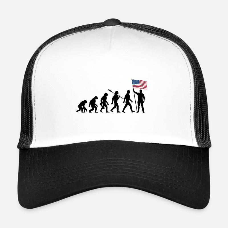 Amérique - États-Unis - Evolution - Drapeau - Nation Casquette trucker 