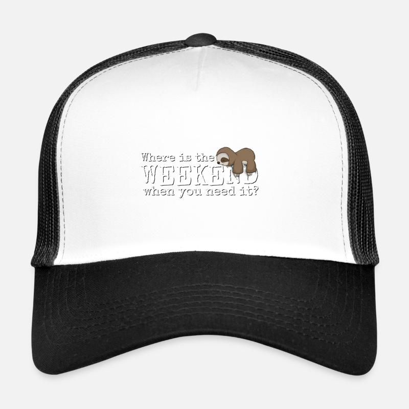 Where is the Weekend? Kawaii Sloth Weekend Trucker Cap