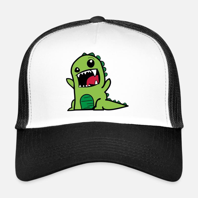 Green Dinosaur - Trucker Cap - white/black