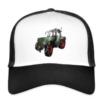Tracteur Favorit Rétro Vintage Desing - Casquette trucker  - blanc/noir - Devant