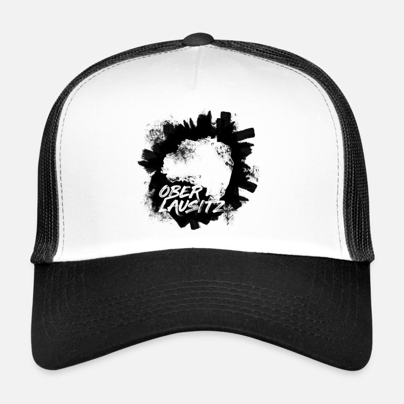 Oberlausitz Karte Malerei - Trucker Cap - Weiß/Schwarz