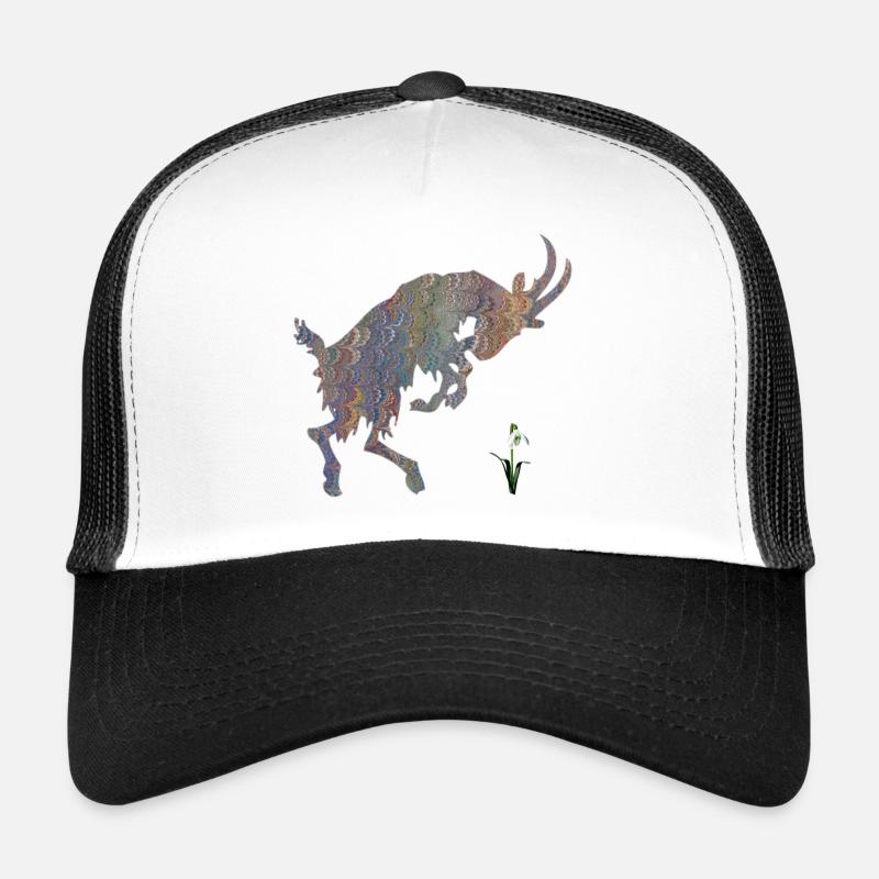 ziege mit schneeglöckchen e 49 Trucker Cap