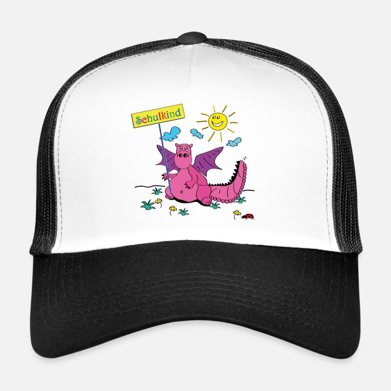 Kleiner Drache ist jetzt ein Schulkind - Trucker Cap - Weiß/Schwarz