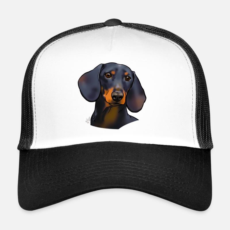Black and tan dachshund (without text) light textiles Trucker Cap