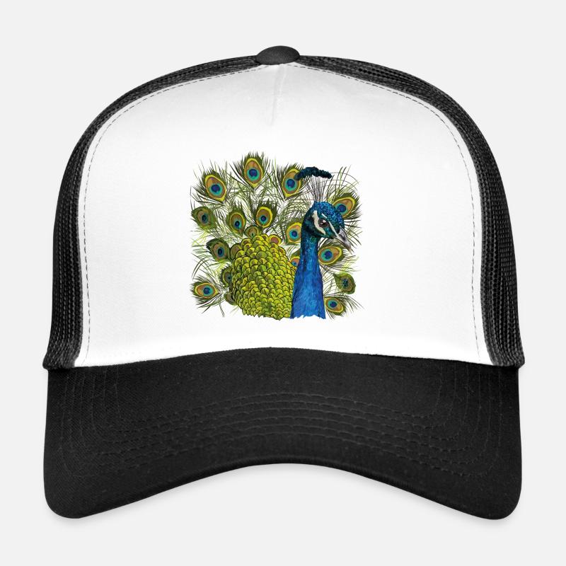 Pfau - Trucker Cap - Weiß/Schwarz