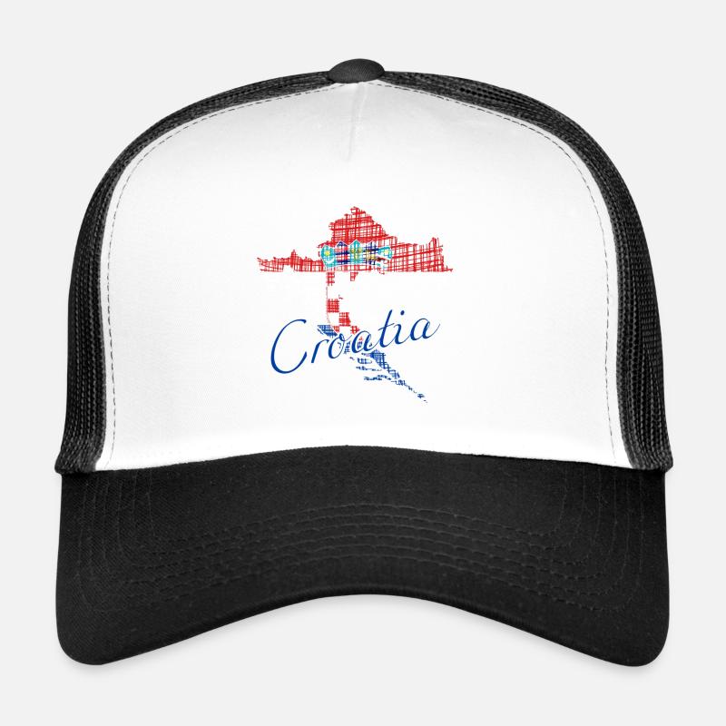 Croatia - Trucker Cap - Weiß/Schwarz