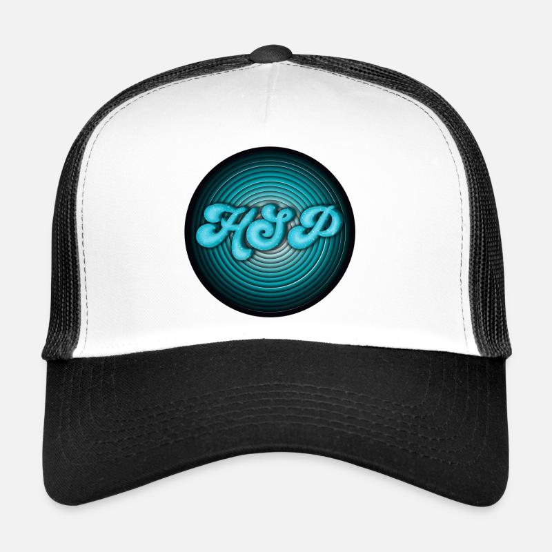 HSP - highly sensitive person circles turquoise Trucker Cap