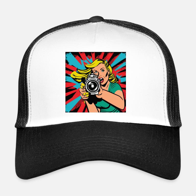 Pop-Art-Fotografin - Trucker Cap - Weiß/Schwarz
