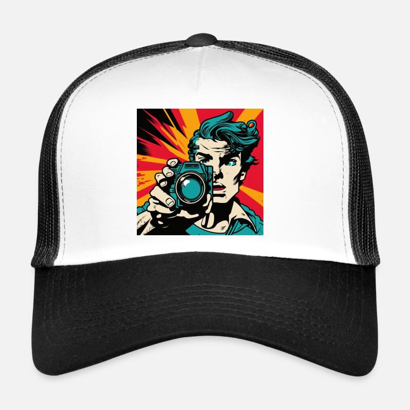 Pop-Art-Fotograf - Trucker Cap - Weiß/Schwarz