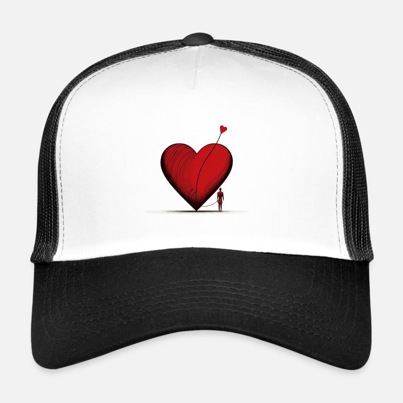 Das aufsteigende Herz - Trucker Cap - Weiß/Schwarz