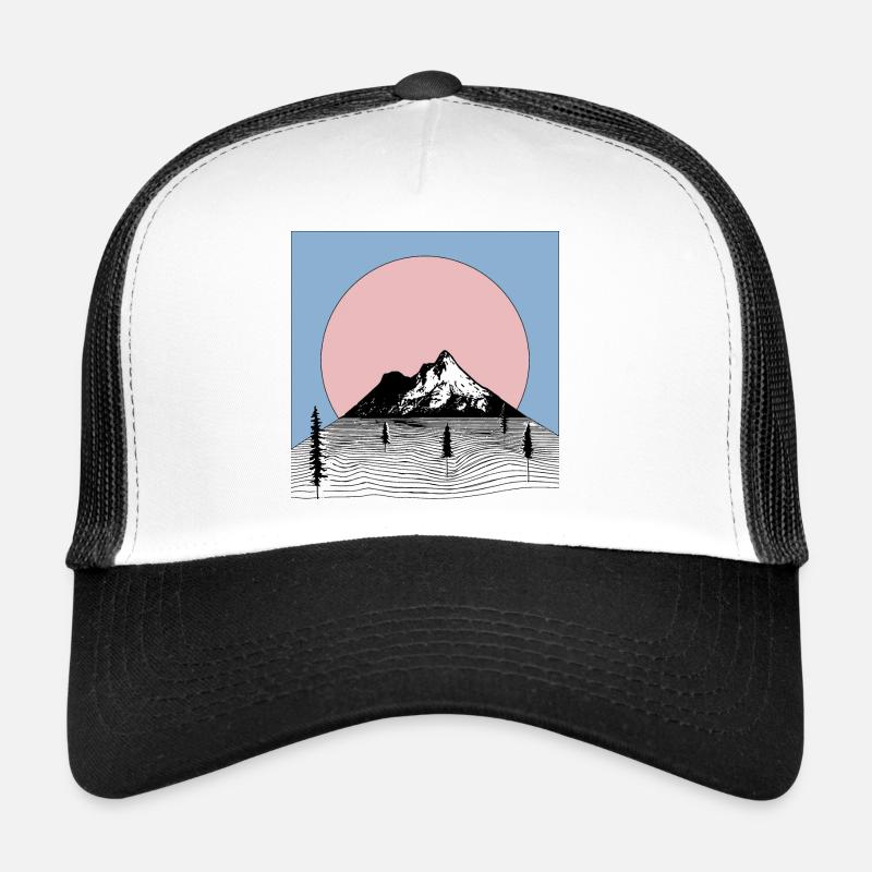 Mountain Aesthetic Aesthetics Graphic - Trucker Cap - white/black