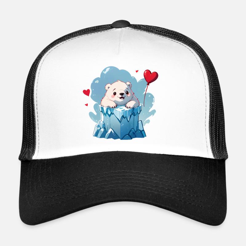 Verschenke diesen süßen Eisbären zum Valentinstag Trucker Cap