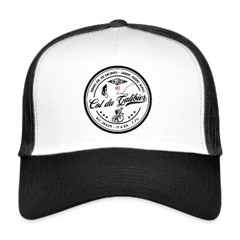 Badge Col du Galibier, vélo de route, cyclisme, vélo - Casquette trucker  - blanc/noir - Devant