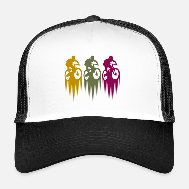 Mountainbike MTB Mountain biker bunt - Trucker Cap - Weiß/Schwarz