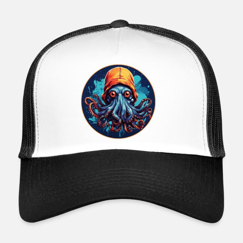 pieuvre avec un chapeau, conception amusante de pieuvre Casquette trucker 