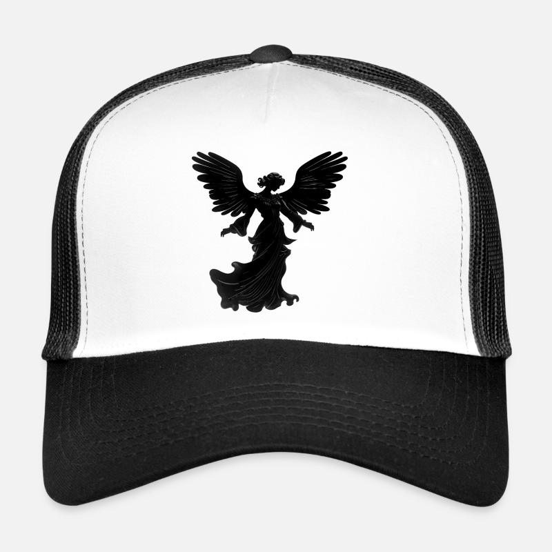 Schwarze Silhouette des fliegenden Engels Trucker Cap