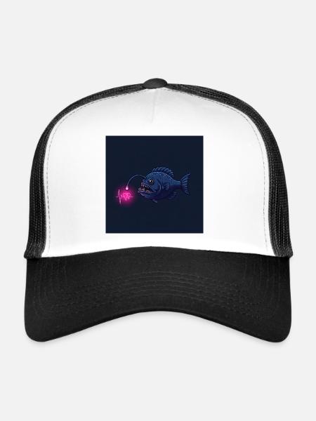 Fascinant pêcheur en haute mer : le mystère brillant - Casquette trucker  - blanc/noir - Devant