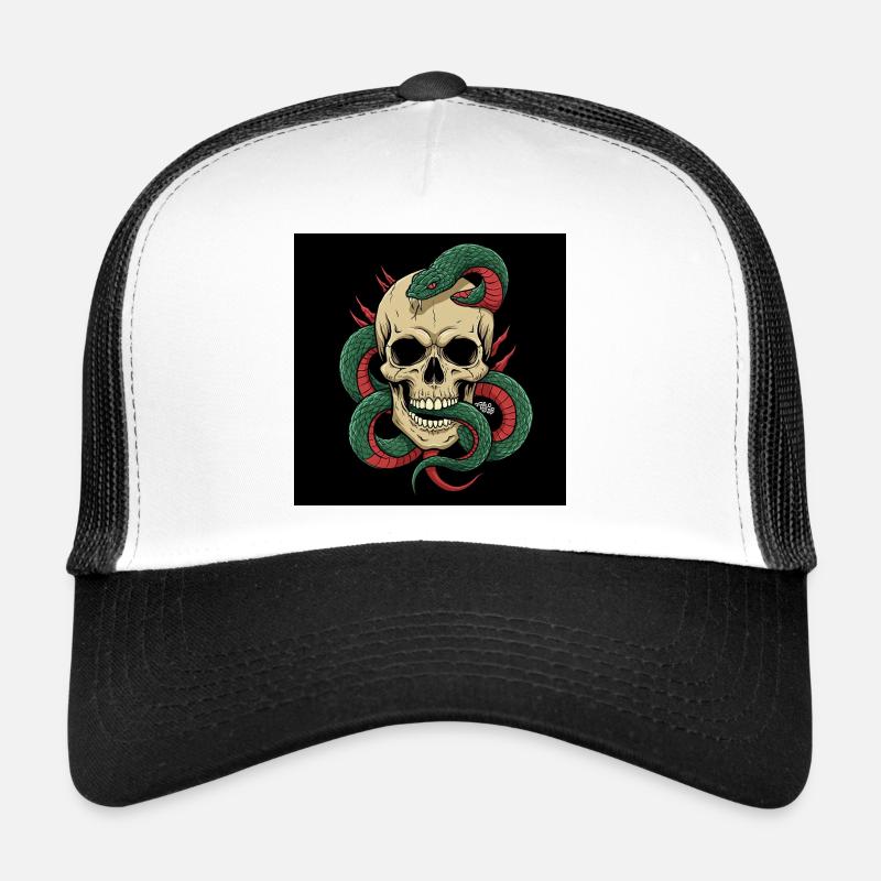 Shadow & – Crâne et serpent combinés Casquette trucker 