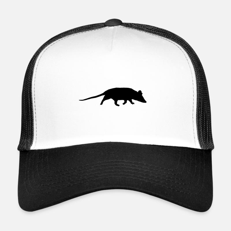 Opossum Silhouette schwarz - Trucker Cap - Weiß/Schwarz